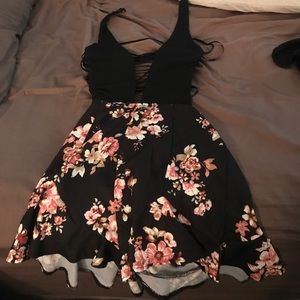 Hello Molly black floral romper